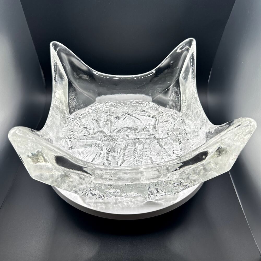 Large 1960's Brutalist Collectible Bowl Tapio Wirkkala For Littala Finland MCM